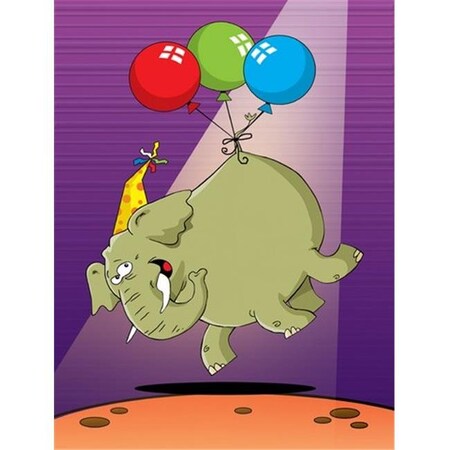 Carolines Treasures Carolines Treasures APH8244CHF Happy Birthday Elephant Flag Canvas House Size APH8244CHF